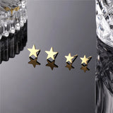 12 Pairs Golden Star Earrings Set Small Ear Studs Stainless Steel