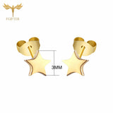 12 Pairs Golden Star Earrings Set Small Ear Studs Stainless Steel