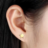 12 Pairs Golden Star Earrings Set Small Ear Studs Stainless Steel
