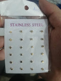 12 Pairs Golden Star Earrings Set Small Ear Studs Stainless Steel