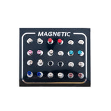 12 Pairs Magnetic Care Ear Stud Earrings Non Piercing Jewelry No Ear Hole Gift