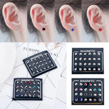 12 Pairs Magnetic Care Ear Stud Earrings Non Piercing Jewelry No Ear Hole Gift