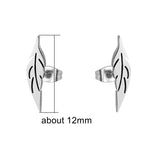 12 Pairs Thin Leaf Earrings Set Stainless Steel Studs Girls Women Ear Piercing