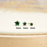 12 Pairs Star CZ Stud Earring Set, Birthstone Earrings for Women