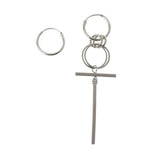 12 Pairs Titanium Steel Kpop Cross Feather Earrings Set