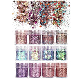 12 Pcs Mixed Sequins Mermaid Scale Hexagon Glitter for Resin Craft Manicure