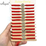 12 Pcs Evil Eye Woven Bracelets Lucky Anklet for Women Girls Boys