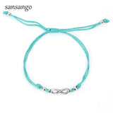 12 Pcs Antique Silver Infinity Cord Bracelet Adjustable Bangle Birthday Gift