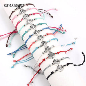 12 Pcs Tree Of Life Alloy Charm Bracelet Bangle For Women Men