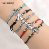 12 Pcs Tree Of Life Alloy Charm Bracelet Bangle For Women Men