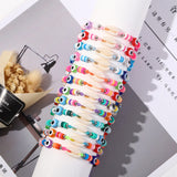 12 Pcs Shell Evil Eye Beads Bracelet Anklet Set Women Summer Adjustable