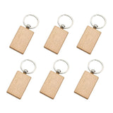 12 Pcs Blank Wooden Key Chain Rectangle Key Chain Tags DIY Craft