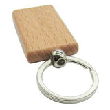 12 Pcs Blank Wooden Key Chain Rectangle Key Chain Tags DIY Craft