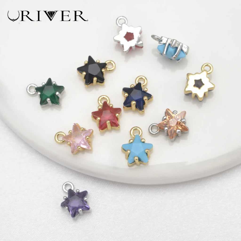 12 Pcs Colorful Star Pendant Eardrop Teen Girl DIY Jewelry Supplies