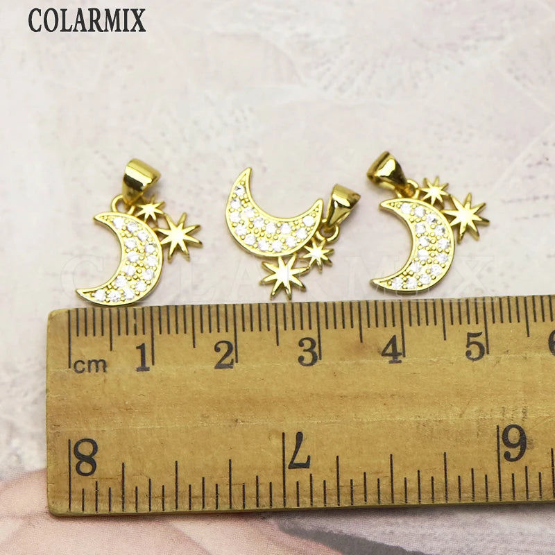 Crescent Moon & Star Charms Pendant Jewelry for Women