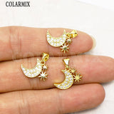 Crescent Moon & Star Charms Pendant Jewelry for Women