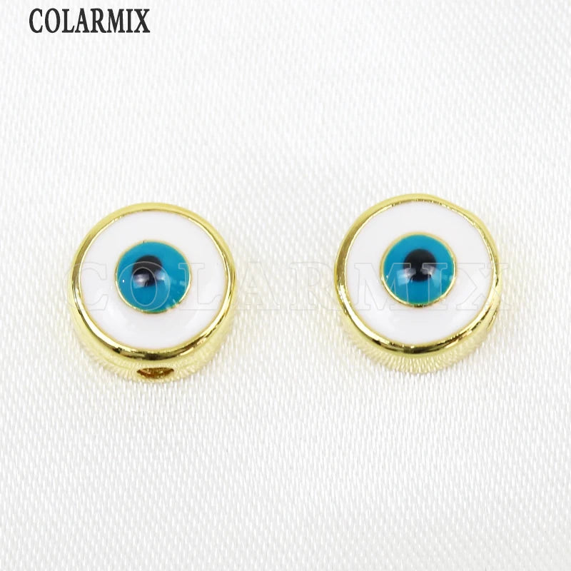 12 Pcs Enamel Eyes Bead Jewelry Accessories Pendant for Necklace Making 7496