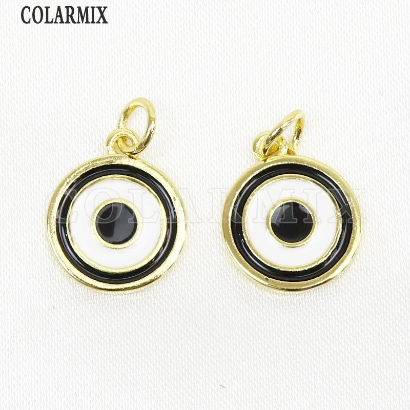 12 Pcs Enamel Eyes Charms Pendant Jewelry 7502