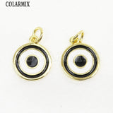 12 Pcs Enamel Eyes Charms Pendant Jewelry 7502