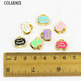 12 Pcs Enamel Handbag Charms Mix Jewelry Charms Necklace Making