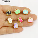 12 Pcs Enamel Handbag Charms Mix Jewelry Charms Necklace Making