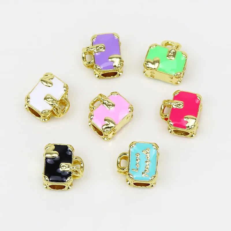 12 Pcs Enamel Handbag Charms Mix Jewelry Charms Necklace Making