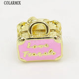 12 Pcs Enamel Handbag Charms Mix Jewelry Charms Necklace Making