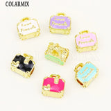 12 Pcs Enamel Handbag Charms Mix Jewelry Charms Necklace Making