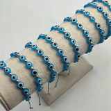 12 Pcs Evil Eye Bracelets Colorful Anklet Hand-Woven Lucky Bracelet