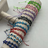 12 Pcs Evil Eye Bracelets Colorful Anklet Hand-Woven Lucky Bracelet