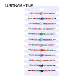 12 Pcs Flowers Bracelets Adjustable Friendship Bracelet Boho Couple Bracelets