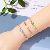 12 Pcs Flowers Bracelets Adjustable Friendship Bracelet Boho Couple Bracelets