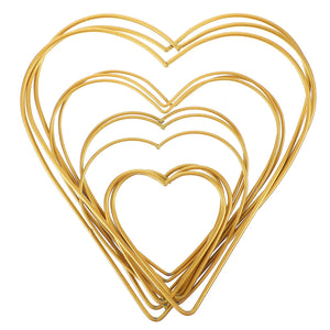 12 Pcs Heart Wreath Floral Hoop Ring Love Hoop Crafts Metal