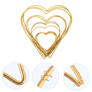 12 Pcs Heart Wreath Floral Hoop Ring Love Hoop Crafts Metal