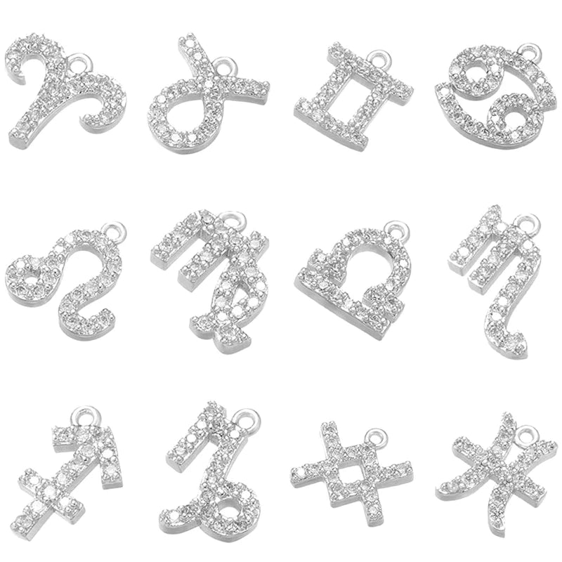 12 Pcs Horoscope Necklace Constellation Charm Pendant Jewelry