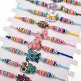 12 Pcs Boho Resin Animal Bracelet Set Women Men Adjustable Jewelry Gift