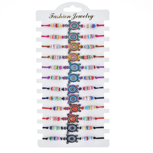 12 Pcs Boho Resin Animal Bracelet Set Women Men Adjustable Jewelry Gift