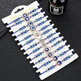 12 Pcs Lucky Beaded Evil Eye Bracelet Adjustable Vintage Jewelry