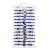 12 Pcs Lucky Beaded Evil Eye Bracelet Adjustable Vintage Jewelry