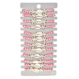 12 Pcs Natural Stone Shell Star Wooden Beads Bracelets Adjustable Rope Wristband