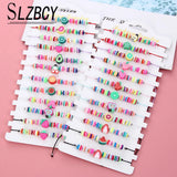 12 Pcs/Lot Fruits Charm Bracelet Summer Rope Bracelets For Women Men