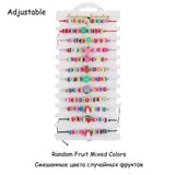 12 Pcs/Lot Fruits Charm Bracelet Summer Rope Bracelets For Women Men
