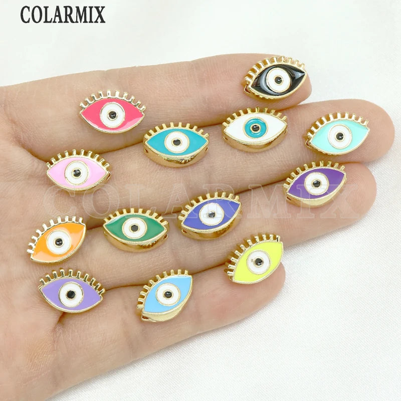 12 Pcs Enamel Jewelry Charms Mix Shape Eyes Pendant 8623