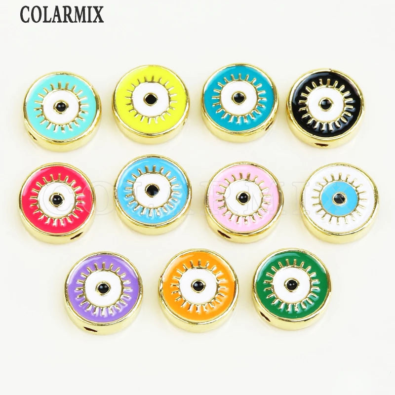 12 Pcs Enamel Jewelry Charms Mix Shape Eyes Pendant 8623
