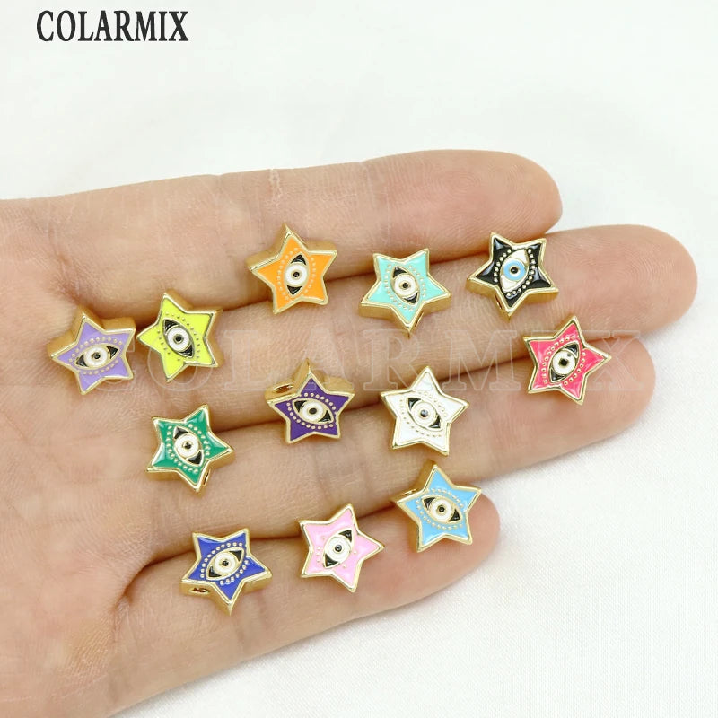 12 Pcs Enamel Jewelry Charms Mix Shape Eyes Pendant 8623