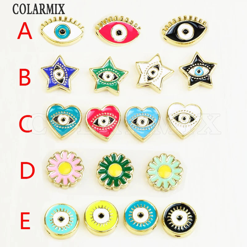 12 Pcs Enamel Jewelry Charms Mix Shape Eyes Pendant 8623