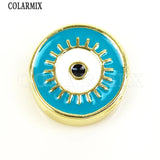 12 Pcs Round Eyes Pendant Mix Enamel Jewelry Pendant for Making 8621