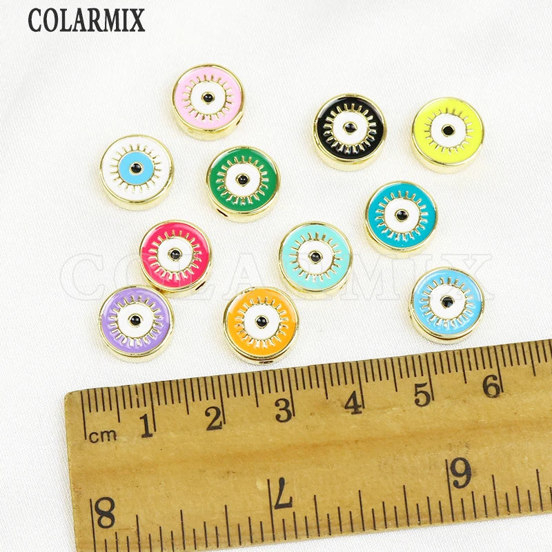 12 Pcs Round Eyes Pendant Mix Enamel Jewelry Pendant for Making 8621