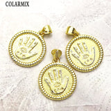 12 Pcs Zircon Hand Shape Jewelry Pendants for Women