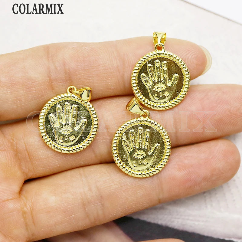12 Pcs Zircon Hand Shape Jewelry Pendants for Women
